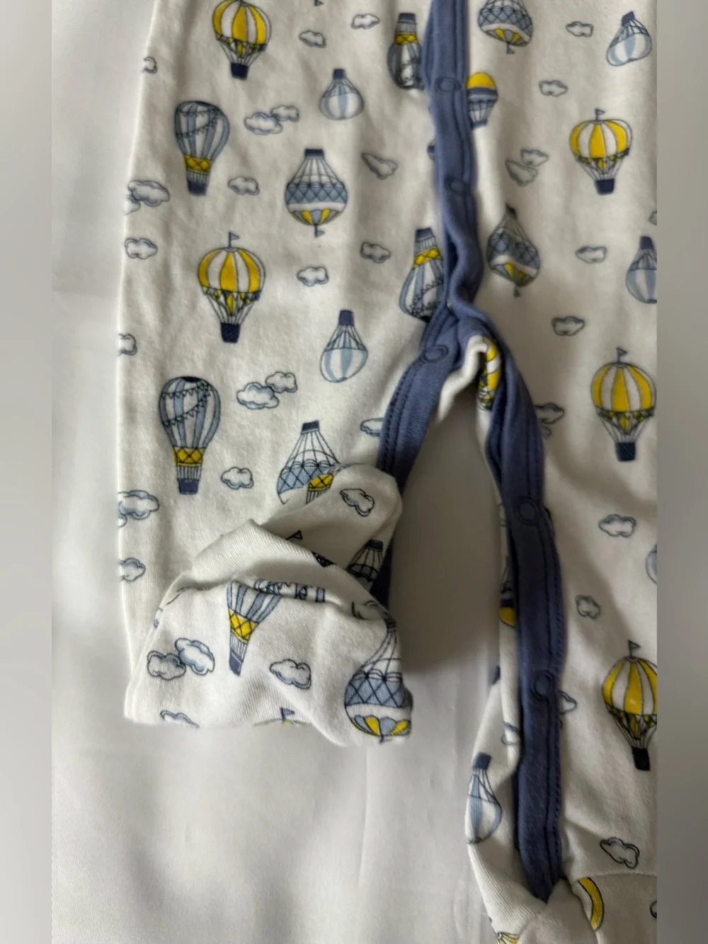 Laura Ashley Baby - Blue, Yellow & White Footed Onesie